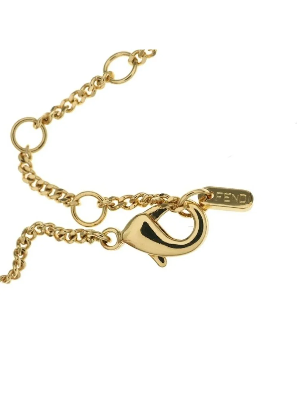 Fendi O'Lock Rhinestone Bracelet Gold